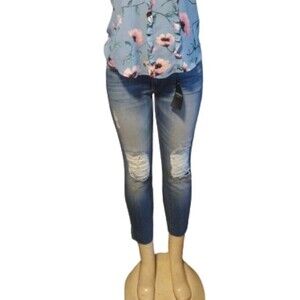 Cute Womens Ripped Knees High Rised Jeans SIZE 24